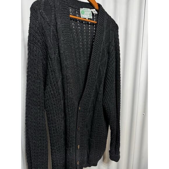 Standún Aran Heritage Knit Charcoal Wool Cardigan Men SZ 50 Vintage Ireland - Picture 9 of 12